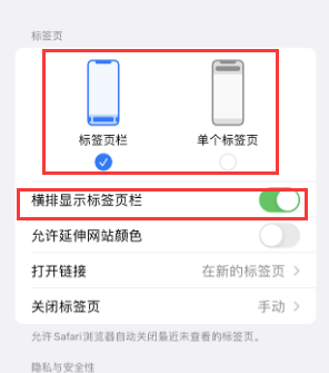 辽源iPhone授权维修分享Safari浏览器如何切换标签栏位置 