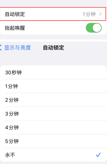 辽源苹果换屏维修分享无法调整iPhone自动锁屏的时间怎么办