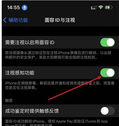 辽源苹果14维修网点分享iPhone14注视感知功能有什么用 